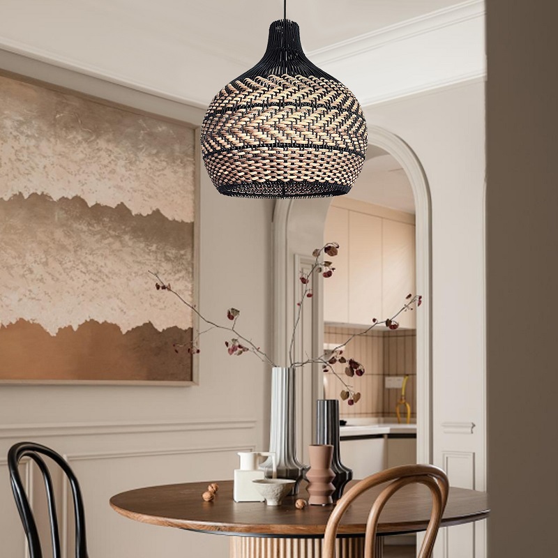 wicker ceiling light