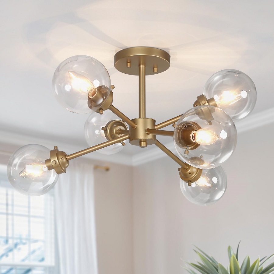 gold flush mount ceiling light