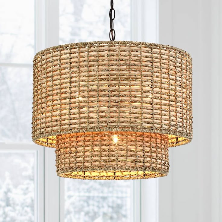 natural woven chandelier