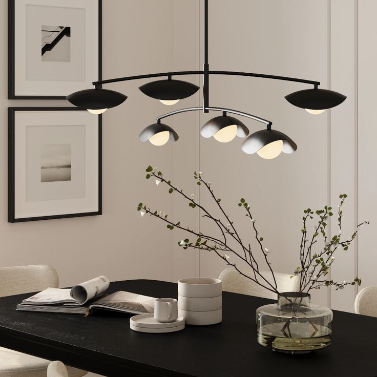 black modern chandelier
