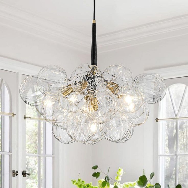 Blown glass chandelier